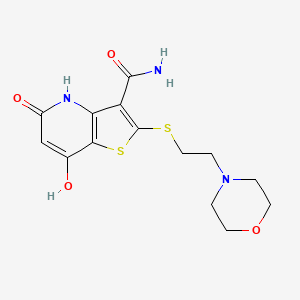 7-hydroxy-2-{[2-(4-morpholinyl)ethyl]thio}-5-oxo-4,5-dihydrothieno[3,2-b]pyridine-3-carboxamide