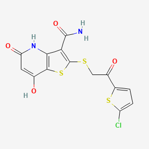 molecular formula C14H9ClN2O4S3 B5914499 2-{[2-(5-chloro-2-thienyl)-2-oxoethyl]thio}-7-hydroxy-5-oxo-4,5-dihydrothieno[3,2-b]pyridine-3-carboxamide 