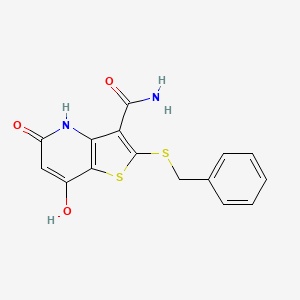 molecular formula C15H12N2O3S2 B5914512 2-(benzylthio)-7-hydroxy-5-oxo-4,5-dihydrothieno[3,2-b]pyridine-3-carboxamide 