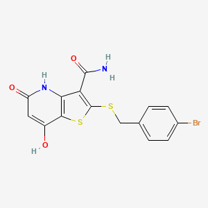 molecular formula C15H11BrN2O3S2 B5914514 2-[(4-bromobenzyl)thio]-7-hydroxy-5-oxo-4,5-dihydrothieno[3,2-b]pyridine-3-carboxamide 