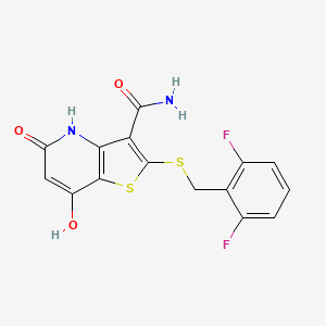 2-[(2,6-difluorobenzyl)thio]-7-hydroxy-5-oxo-4,5-dihydrothieno[3,2-b]pyridine-3-carboxamide