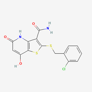 molecular formula C15H11ClN2O3S2 B5914526 2-[(2-chlorobenzyl)thio]-7-hydroxy-5-oxo-4,5-dihydrothieno[3,2-b]pyridine-3-carboxamide 
