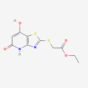 ethyl [(7-hydroxy-5-oxo-4,5-dihydro[1,3]thiazolo[4,5-b]pyridin-2-yl)thio]acetate