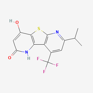 molecular formula C14H11F3N2O2S B5914539 4-hydroxy-7-isopropyl-9-(trifluoromethyl)pyrido[2',3':4,5]thieno[2,3-b]pyridin-2(1H)-one 