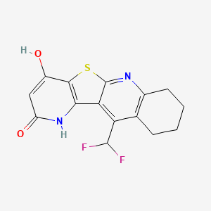 molecular formula C15H12F2N2O2S B5914543 11-(difluoromethyl)-4-hydroxy-7,8,9,10-tetrahydropyrido[2',3':4,5]thieno[2,3-b]quinolin-2(1H)-one 