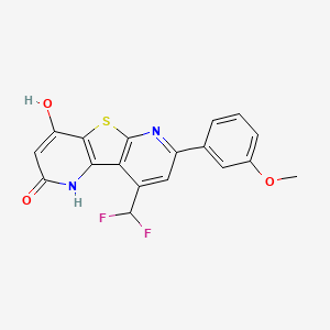 molecular formula C18H12F2N2O3S B5914569 9-(difluoromethyl)-4-hydroxy-7-(3-methoxyphenyl)pyrido[2',3':4,5]thieno[2,3-b]pyridin-2(1H)-one 