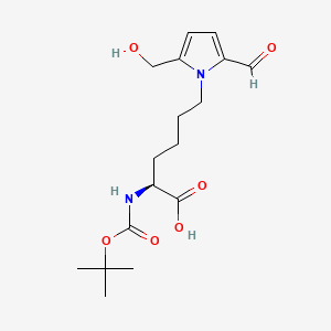 molecular formula C17H26N2O6 B591462 (S)-2-((tert-Butoxycarbonyl)amino)-6-(2-formyl-5-(hydroxymethyl)-1H-pyrrol-1-yl)hexanoic acid CAS No. 178180-79-5