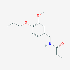 molecular formula C14H21NO3 B5914620 N-(3-methoxy-4-propoxybenzyl)propanamide 