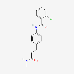 molecular formula C17H17ClN2O2 B5914677 2-chloro-N-{4-[3-(methylamino)-3-oxopropyl]phenyl}benzamide 
