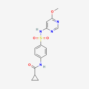 molecular formula C15H16N4O4S B5914693 N-(4-{[(6-methoxy-4-pyrimidinyl)amino]sulfonyl}phenyl)cyclopropanecarboxamide 