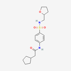 molecular formula C18H26N2O4S B5914709 2-cyclopentyl-N-(4-{[(tetrahydro-2-furanylmethyl)amino]sulfonyl}phenyl)acetamide 