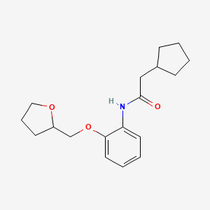 molecular formula C18H25NO3 B5914715 2-cyclopentyl-N-[2-(tetrahydro-2-furanylmethoxy)phenyl]acetamide 