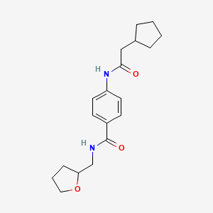 molecular formula C19H26N2O3 B5914743 4-[(cyclopentylacetyl)amino]-N-(tetrahydro-2-furanylmethyl)benzamide 