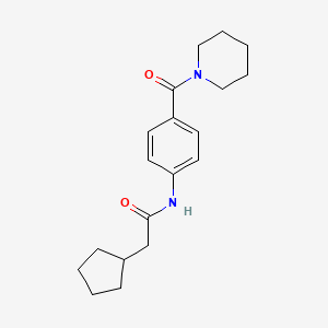 molecular formula C19H26N2O2 B5914772 2-cyclopentyl-N-[4-(1-piperidinylcarbonyl)phenyl]acetamide 