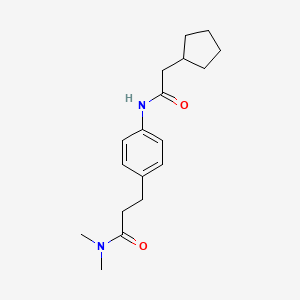 molecular formula C18H26N2O2 B5914784 3-{4-[(cyclopentylacetyl)amino]phenyl}-N,N-dimethylpropanamide 