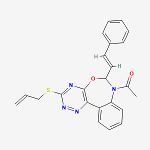 7-acetyl-3-(allylthio)-6-(2-phenylvinyl)-6,7-dihydro[1,2,4]triazino[5,6-d][3,1]benzoxazepine