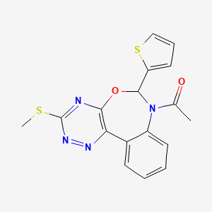 molecular formula C17H14N4O2S2 B5914848 7-acetyl-3-(methylthio)-6-(2-thienyl)-6,7-dihydro[1,2,4]triazino[5,6-d][3,1]benzoxazepine 