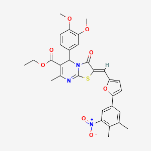 molecular formula C31H29N3O8S B5914871 ethyl 5-(3,4-dimethoxyphenyl)-2-{[5-(3,4-dimethyl-5-nitrophenyl)-2-furyl]methylene}-7-methyl-3-oxo-2,3-dihydro-5H-[1,3]thiazolo[3,2-a]pyrimidine-6-carboxylate 