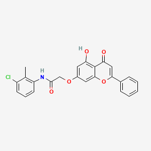 molecular formula C24H18ClNO5 B5914905 N-(3-chloro-2-methylphenyl)-2-[(5-hydroxy-4-oxo-2-phenyl-4H-chromen-7-yl)oxy]acetamide 