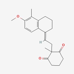molecular formula C21H26O3 B5914919 2-[2-(6-methoxy-5-methyl-3,4-dihydro-1(2H)-naphthalenylidene)ethyl]-2-methyl-1,3-cyclohexanedione 