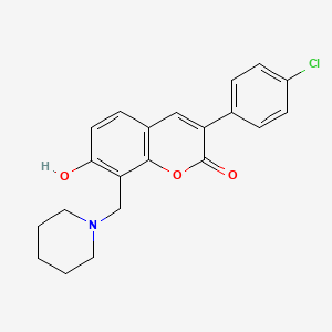 molecular formula C21H20ClNO3 B5914924 3-(4-chlorophenyl)-7-hydroxy-8-(1-piperidinylmethyl)-2H-chromen-2-one 