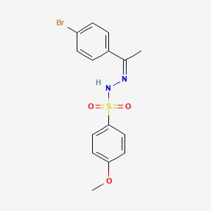 molecular formula C15H15BrN2O3S B5914929 N'-[1-(4-bromophenyl)ethylidene]-4-methoxybenzenesulfonohydrazide 