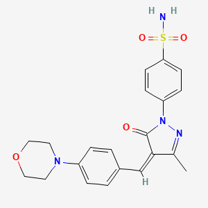 molecular formula C21H22N4O4S B5914935 4-{3-methyl-4-[4-(4-morpholinyl)benzylidene]-5-oxo-4,5-dihydro-1H-pyrazol-1-yl}benzenesulfonamide 