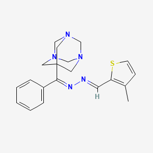 3-methyl-2-thiophenecarbaldehyde [phenyl(1,3,5-triazatricyclo[3.3.1.1~3,7~]dec-7-yl)methylene]hydrazone
