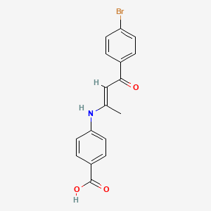 molecular formula C17H14BrNO3 B5914958 4-{[3-(4-bromophenyl)-1-methyl-3-oxo-1-propen-1-yl]amino}benzoic acid 