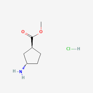 molecular formula C7H14ClNO2 B591496 (1S,3S)-methyl 3-aminocyclopentanecarboxylate hydrochloride CAS No. 1085842-51-8