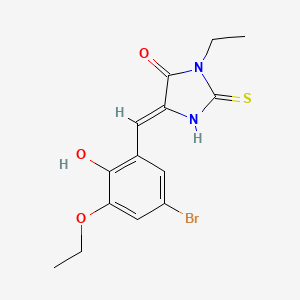 molecular formula C14H15BrN2O3S B5914969 5-(5-bromo-3-ethoxy-2-hydroxybenzylidene)-3-ethyl-2-thioxo-4-imidazolidinone 
