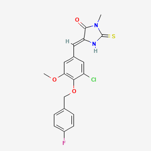 5-{3-chloro-4-[(4-fluorobenzyl)oxy]-5-methoxybenzylidene}-3-methyl-2-thioxo-4-imidazolidinone