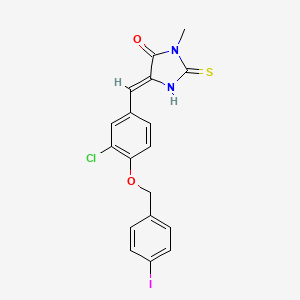 5-{3-chloro-4-[(4-iodobenzyl)oxy]benzylidene}-3-methyl-2-thioxo-4-imidazolidinone