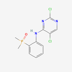 molecular formula C12H12Cl2N3OP B591500 (2-((2,5-Dichloropyrimidin-4-yl)amino)phenyl)dimethylphosphine oxide CAS No. 1197953-49-3