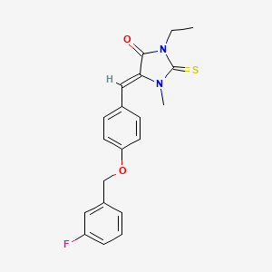 3-ethyl-5-{4-[(3-fluorobenzyl)oxy]benzylidene}-1-methyl-2-thioxo-4-imidazolidinone