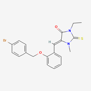 5-{2-[(4-bromobenzyl)oxy]benzylidene}-3-ethyl-1-methyl-2-thioxo-4-imidazolidinone