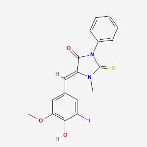 molecular formula C18H15IN2O3S B5915019 5-(4-hydroxy-3-iodo-5-methoxybenzylidene)-1-methyl-3-phenyl-2-thioxo-4-imidazolidinone 