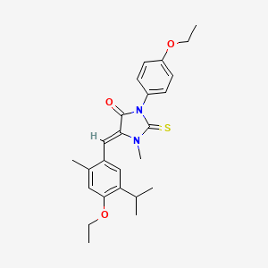molecular formula C25H30N2O3S B5915021 5-(4-ethoxy-5-isopropyl-2-methylbenzylidene)-3-(4-ethoxyphenyl)-1-methyl-2-thioxo-4-imidazolidinone 