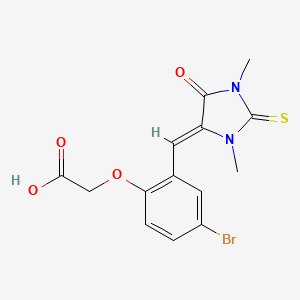 {4-bromo-2-[(1,3-dimethyl-5-oxo-2-thioxo-4-imidazolidinylidene)methyl]phenoxy}acetic acid
