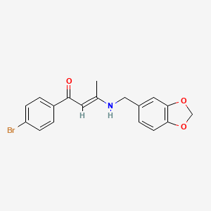 molecular formula C18H16BrNO3 B5915029 3-[(1,3-benzodioxol-5-ylmethyl)amino]-1-(4-bromophenyl)-2-buten-1-one 