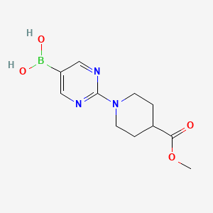 molecular formula C11H16BN3O4 B591503 (2-(4-(Methoxycarbonyl)piperidin-1-yl)pyrimidin-5-yl)boronic acid CAS No. 1536398-19-2
