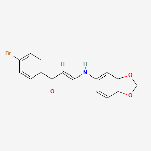 molecular formula C17H14BrNO3 B5915031 3-(1,3-benzodioxol-5-ylamino)-1-(4-bromophenyl)-2-buten-1-one 