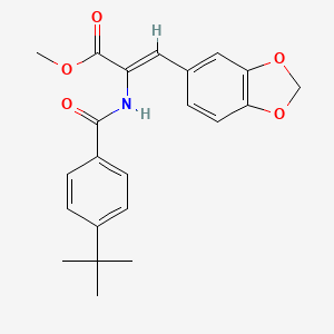 molecular formula C22H23NO5 B5915053 methyl 3-(1,3-benzodioxol-5-yl)-2-[(4-tert-butylbenzoyl)amino]acrylate 