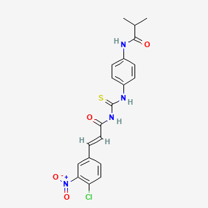 molecular formula C20H19ClN4O4S B5915089 3-(4-chloro-3-nitrophenyl)-N-({[4-(isobutyrylamino)phenyl]amino}carbonothioyl)acrylamide 