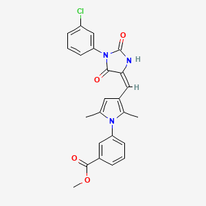 methyl 3-(3-{[1-(3-chlorophenyl)-2,5-dioxo-4-imidazolidinylidene]methyl}-2,5-dimethyl-1H-pyrrol-1-yl)benzoate