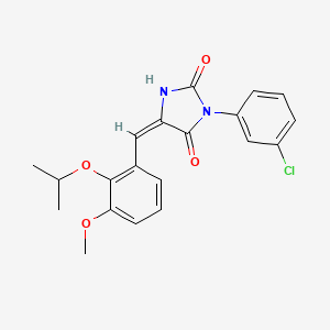molecular formula C20H19ClN2O4 B5915146 3-(3-chlorophenyl)-5-(2-isopropoxy-3-methoxybenzylidene)-2,4-imidazolidinedione 