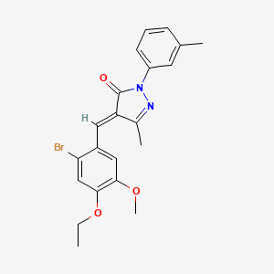 molecular formula C21H21BrN2O3 B5915150 4-(2-bromo-4-ethoxy-5-methoxybenzylidene)-5-methyl-2-(3-methylphenyl)-2,4-dihydro-3H-pyrazol-3-one 