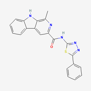 1-methyl-N-(5-phenyl-1,3,4-thiadiazol-2-yl)-9H-beta-carboline-3-carboxamide