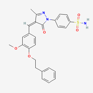 molecular formula C26H25N3O5S B5915176 4-{4-[3-methoxy-4-(2-phenylethoxy)benzylidene]-3-methyl-5-oxo-4,5-dihydro-1H-pyrazol-1-yl}benzenesulfonamide 