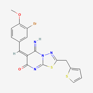 molecular formula C18H13BrN4O2S2 B5915177 6-(3-bromo-4-methoxybenzylidene)-5-imino-2-(2-thienylmethyl)-5,6-dihydro-7H-[1,3,4]thiadiazolo[3,2-a]pyrimidin-7-one 